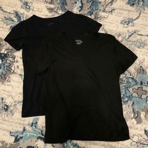 Misc Plain Black V-Neck Tees Full Length